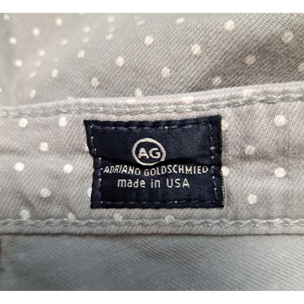 AG Adriano Goldschmied Gray The Stevie Polka Dot Slim Straight Leg Jeans Size 27 - Picture 5 of 13